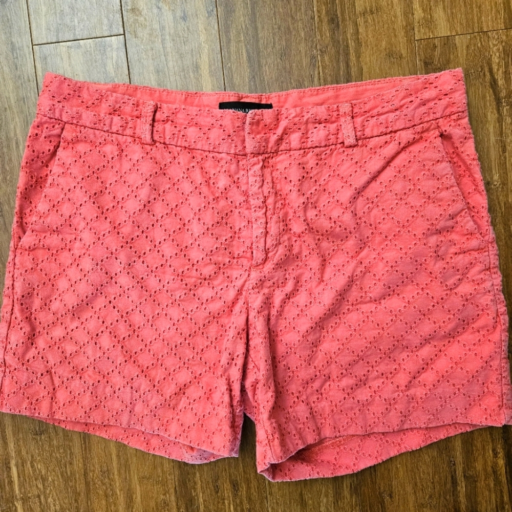 Banana Republic Coral Eyelet Shorts